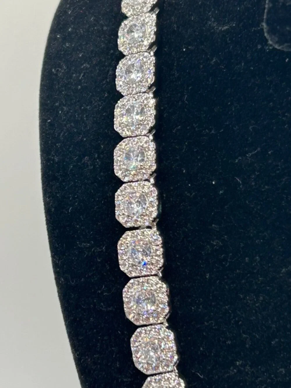 Stackable Layering Moissanite Tennis Chain Silver 20 Inch No Pass Womens VVS